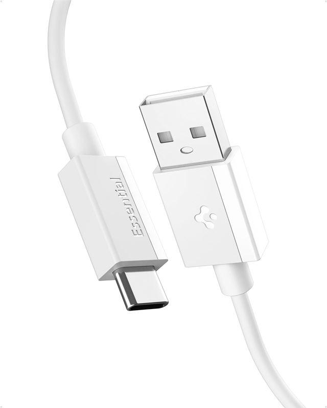 Cablu Spigen Essential USB A la USB C 60W, 2m, alb